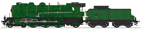 REE Modeles MB-134 - French Steam Locomotive Class 231D of the PLM, Simple smoke stack, without smoke deflectors, Era II